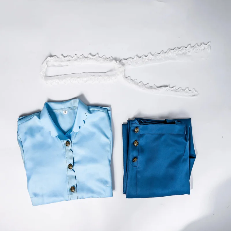 Movie Pearl Cosplay Costume Blue Jumpsuit Horror Movie X Prequel Shirt Strap Pants Farm Suit Halloween Woman Carnival Party Suit