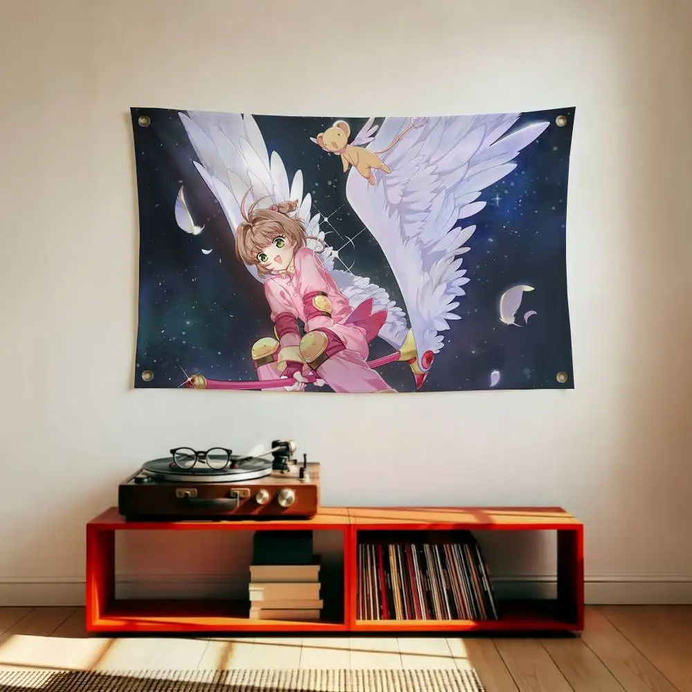Cute Anime C-Cardcaptor Sakura Flags Wall Hanging Tapestry Outdoor Garage Room Decorative flag Background Blanket