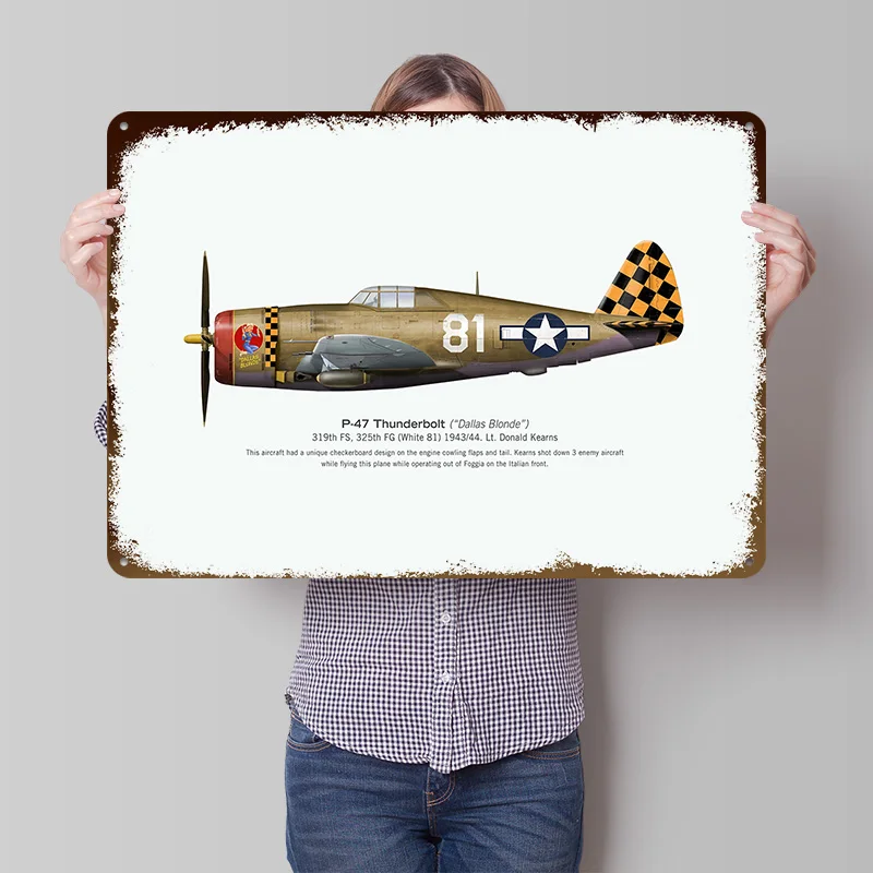 P47 Dallas Blonde Tinplate Poster Customized Wall Art Retro Vintage Metal Signs for Fans Gaming Room Decoration Cozy Wand Deko