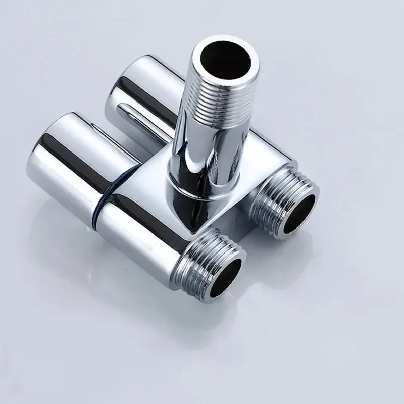 Zinc Alloy Angle Valve Wall Mount Toilet Bidet Sprayer Set One In Two Out Water Cleaning Sprayer for Bathroom Toilet Accessories