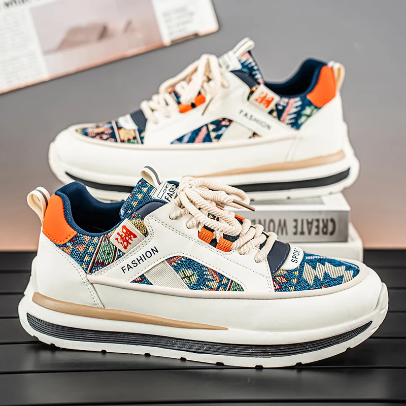 

2025 New Fashion Men's Sneakers Autumn Men Comfortable Platform Shoes Outdoor Heightening Lace-up Casual Shoes Zapatillas Hombre