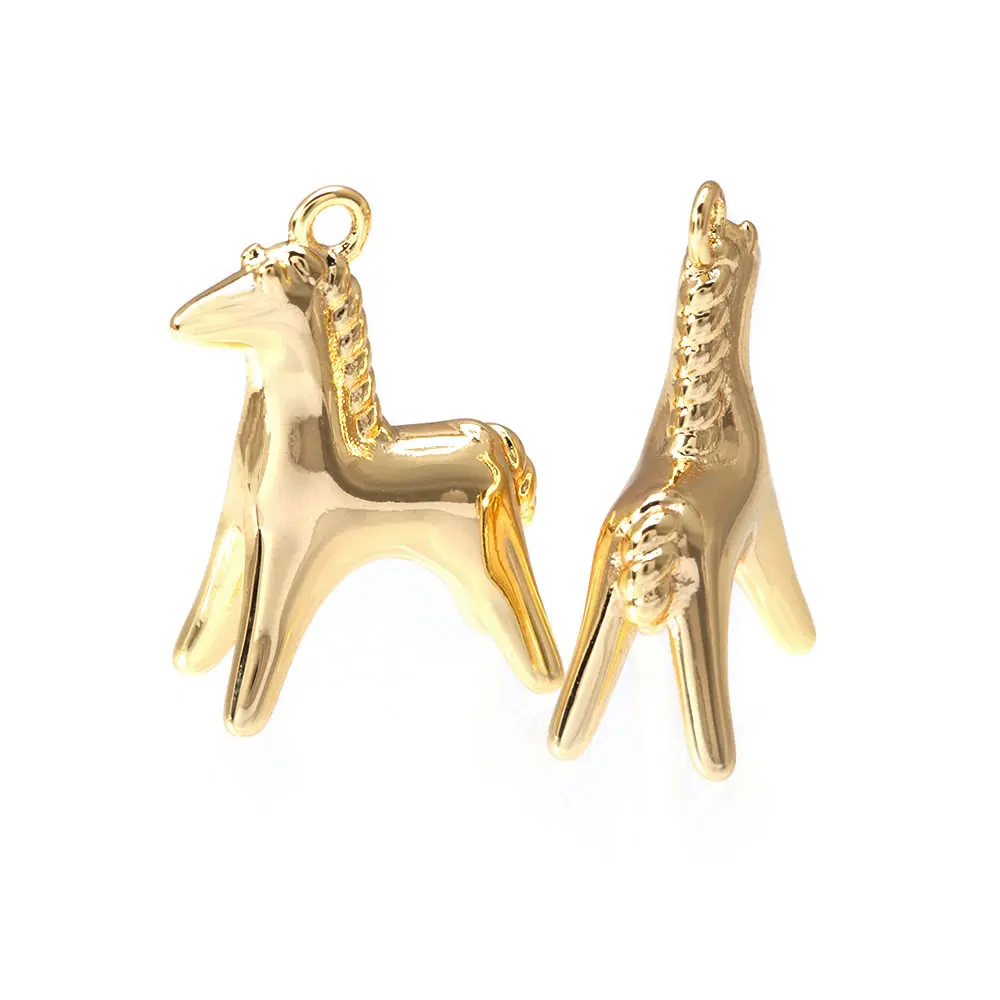 18K Gold Color Brass Pegasus Horse Charms Pendants High Quality Necklace Earrings Jewelry Accessories Rosediy official-website