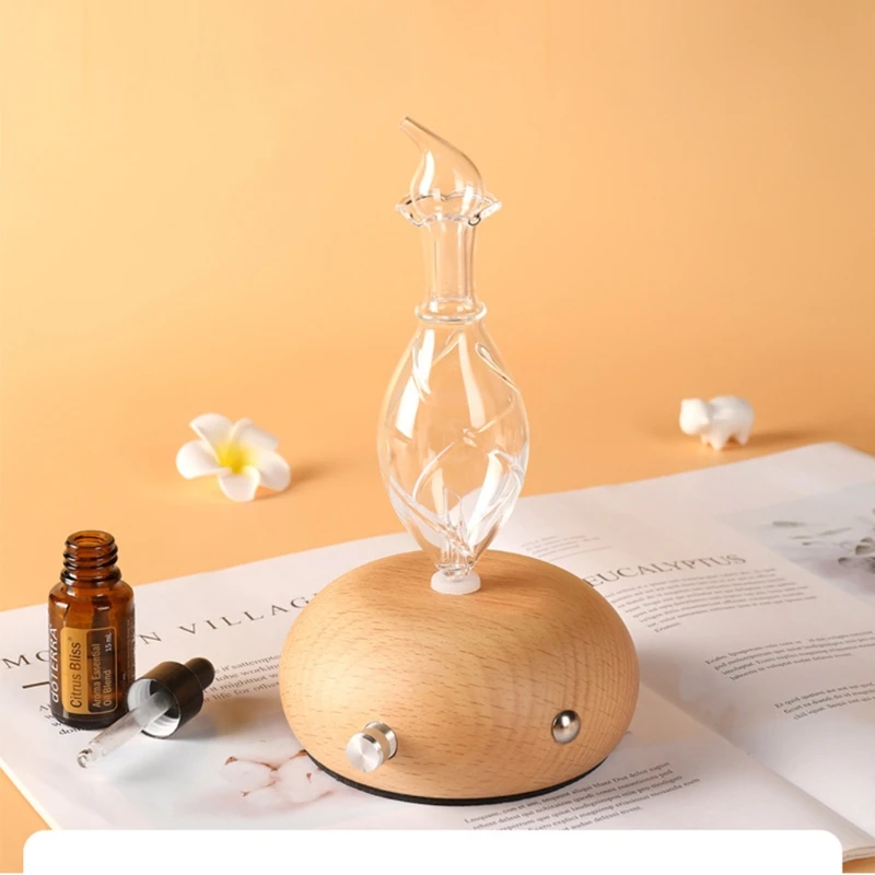 Humidificador difusor aceites esenciales madera maciza, difusores Aroma con 4 temporizadores, interruptor inteligente