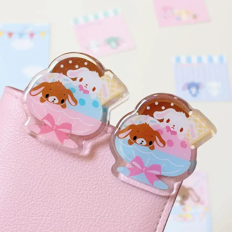Kawaii Sugarbunnies Double Sided Pp Clip Japanese Anime Cartoon Rabbit Multi Functional Exam Paper Homework Clip Friend's Gift