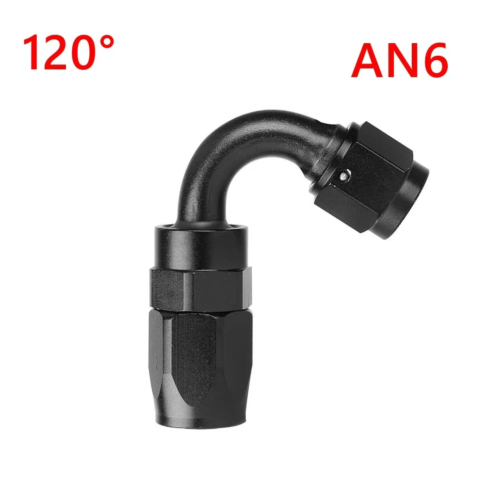 1 stück AN4/6/810/12 Gerade 0 °/45 °/90 °/180 ° Grad aluminium Swivel Schlauch End Fitting Adapter Öl Kraftstoff Linie NPT STECKER Schwarz