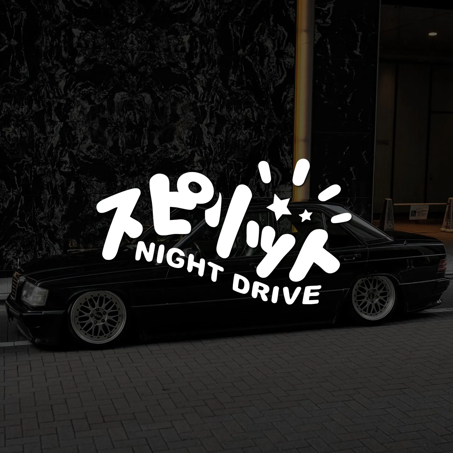 JDM Night Drive Style Waterproof Vinyl Decal Sticker Personal Decor For Side Window Rear Quarter Window Motorcycle And EV Body