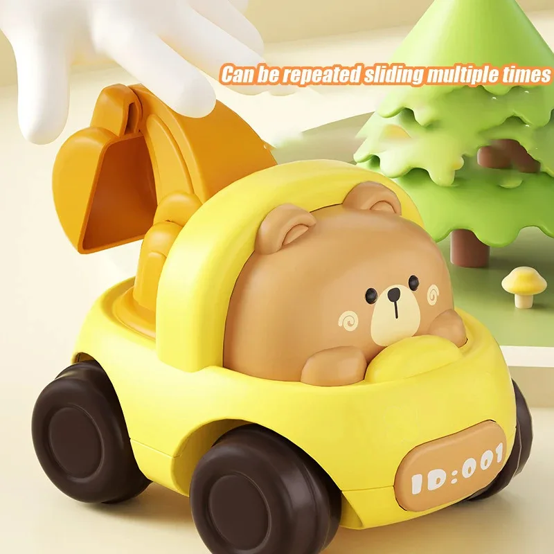 Engineering car inertial drive excavator High quality rounded children's gift toy car Animal modeling