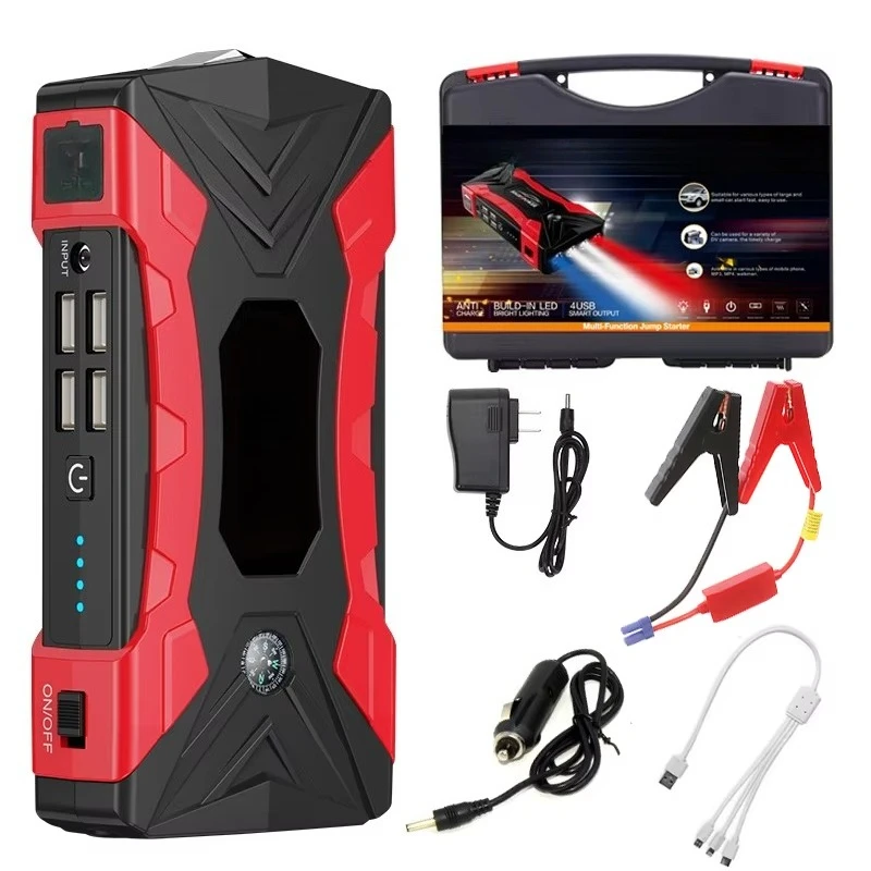 99800mAh 12V Car Jump Starter Power Bank Battery Booster Pack with LED Flashlight