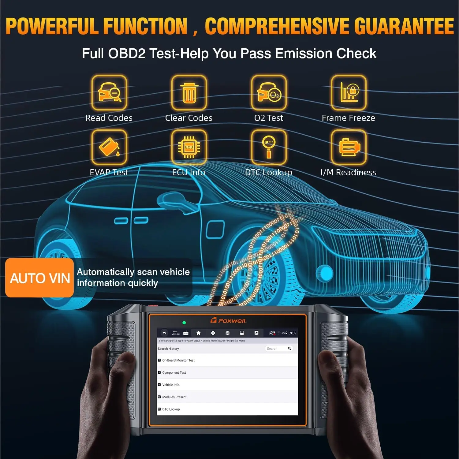 Foxwell NT726 OBD2 Scanner Car Code Reader All Makes Full Systems Scan DPF SAS TPMS OBD 2 Diagnostic Scanner Tools Free Update