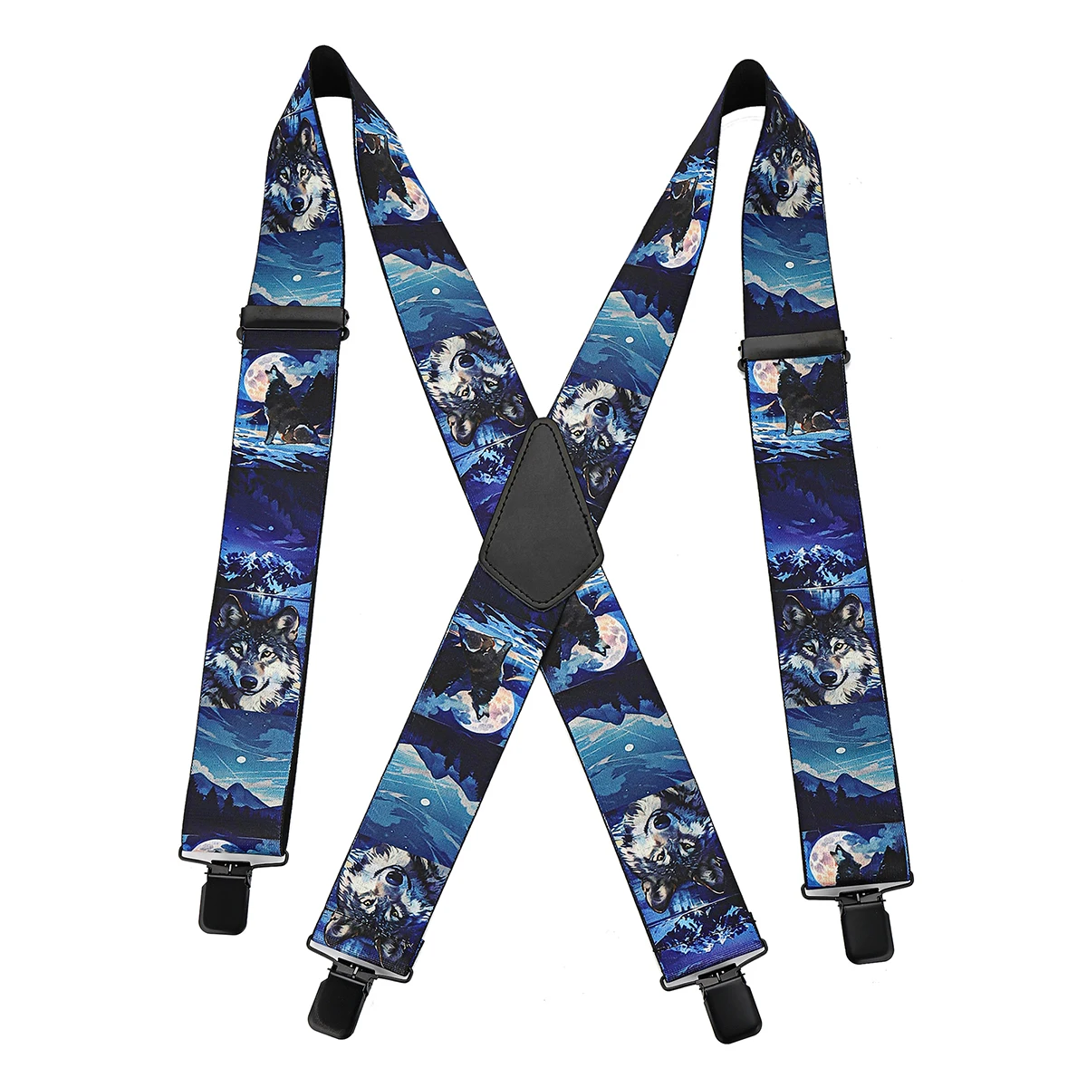 حزام ذئب على شكل حرف X للرجال مقاس 1.97 بوصة، حزام قابل للتعديل عالي المرونة