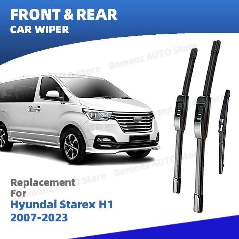 LHD Vorne Hinten Scheibenwischerblätter Für Hyundai Starex H1 Grand Starex 2007 - 2023 3 Stück Windschutzscheibenreinigungszubehör