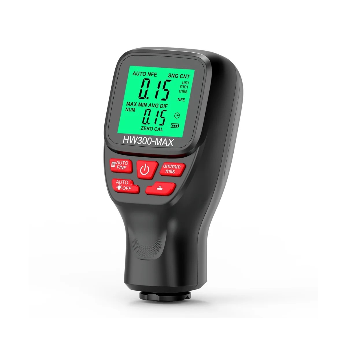 HW300-MAX Coating Thickness Gauge 0-2000UM Car Paint Film Thickness Tester Car Coating Measuring Tool Black