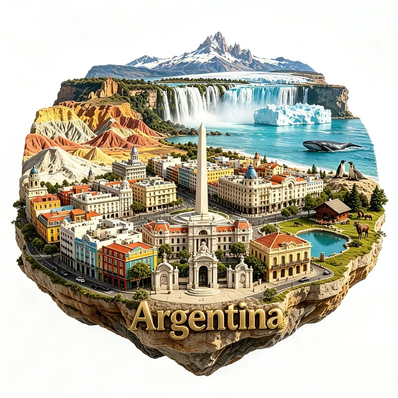 Republic of Argentina Fridge Stickers Metal Material Iguassu National Park Souvenirs Busan Jeju Fridge Magnets Birthday Gifts
