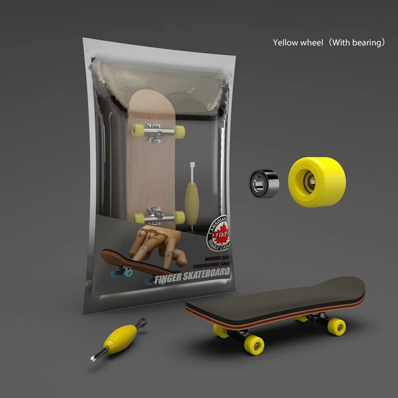 Skateboard à doigts pour enfants, 5 plis, bois d'érable, entraînement de la déxtérité, pont technologique de Sport du bout des doigts pour bureau, soulagement du Stress, jouet de compétence, cadeau