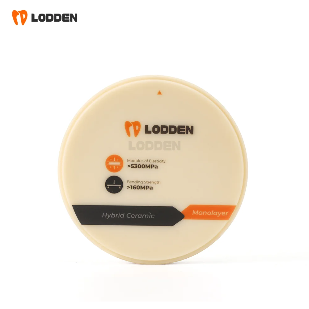 Lodden Dental Hybrid Ceramic Bending Strength Hardness Monolayer Composite Ceramics Block Dental Crown Dental Lab Material
