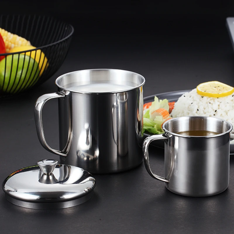 Stainless Steel Coffee Mugs Insulated Coffee & Tea Cup With Handles Shatterproof 200-1100mL Metal Cup Mug Kitchen Accessories