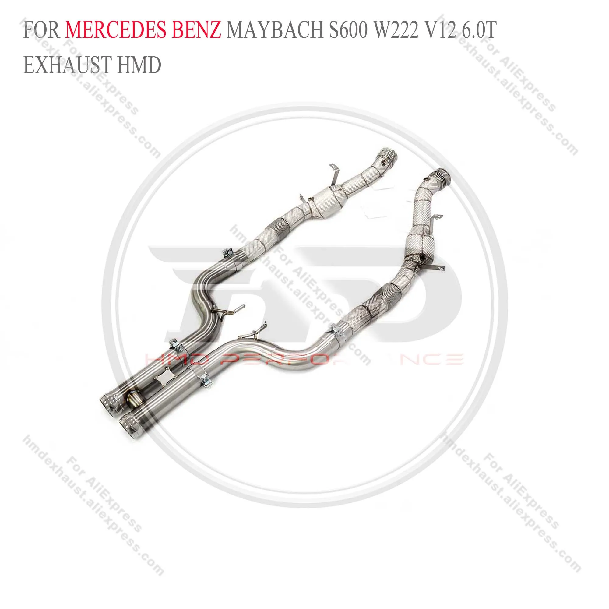 

High Flow Performance Downpipe for Mercedes Benz Maybach s600 W222 HMD Exhaust System With Heat Shield