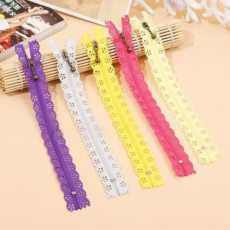 Beauty 2Pcs Lace Zippers Bud Silk Zipper Nylon for Purse or Bags Manufacture Sewing Tool