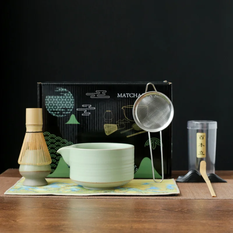 

Japanese Matcha Tea Set Safe Bamboo Whisk Teaspoon Tea Sets Matcha Bowl Matcha Whisk Holder for Tea Lovers Tea-Making Tools