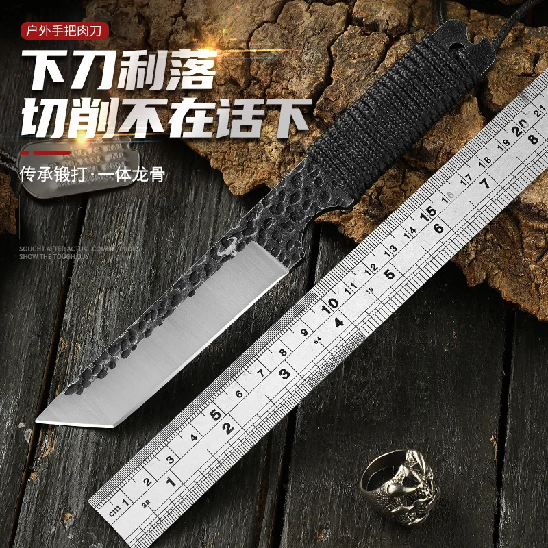 

Field Self-defense Tanto Point Outdoor Knife Portable Knife High Hardness Straight Knife Camping Barbecue Forge Survival Knives