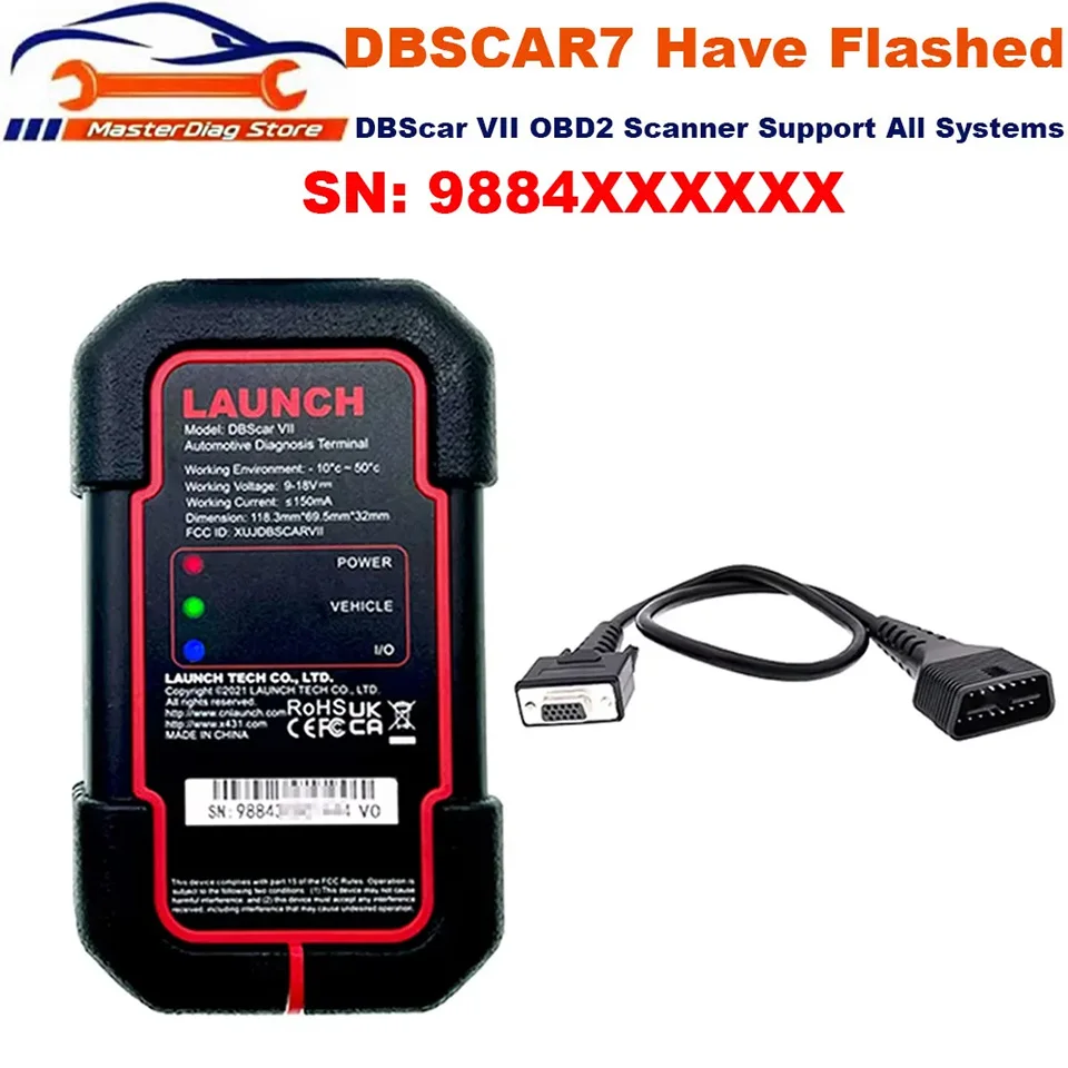 X431 DBScar7 DBScar VII Bluetooth Scanner 9884 Bluetooth Connector DBSCAR Scanners Work CAN FD Protocols Tool For DZ/XD/XP/PD