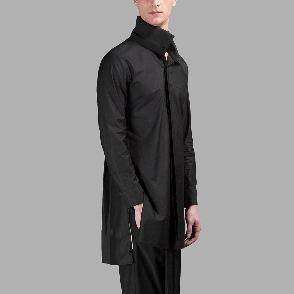 

Mens Asymmetrical Casual Shirt Concealed Buttons Streetwear Youth Trend Outdoor Versatile Long-Sleeved Top Men'S Clothing 2026