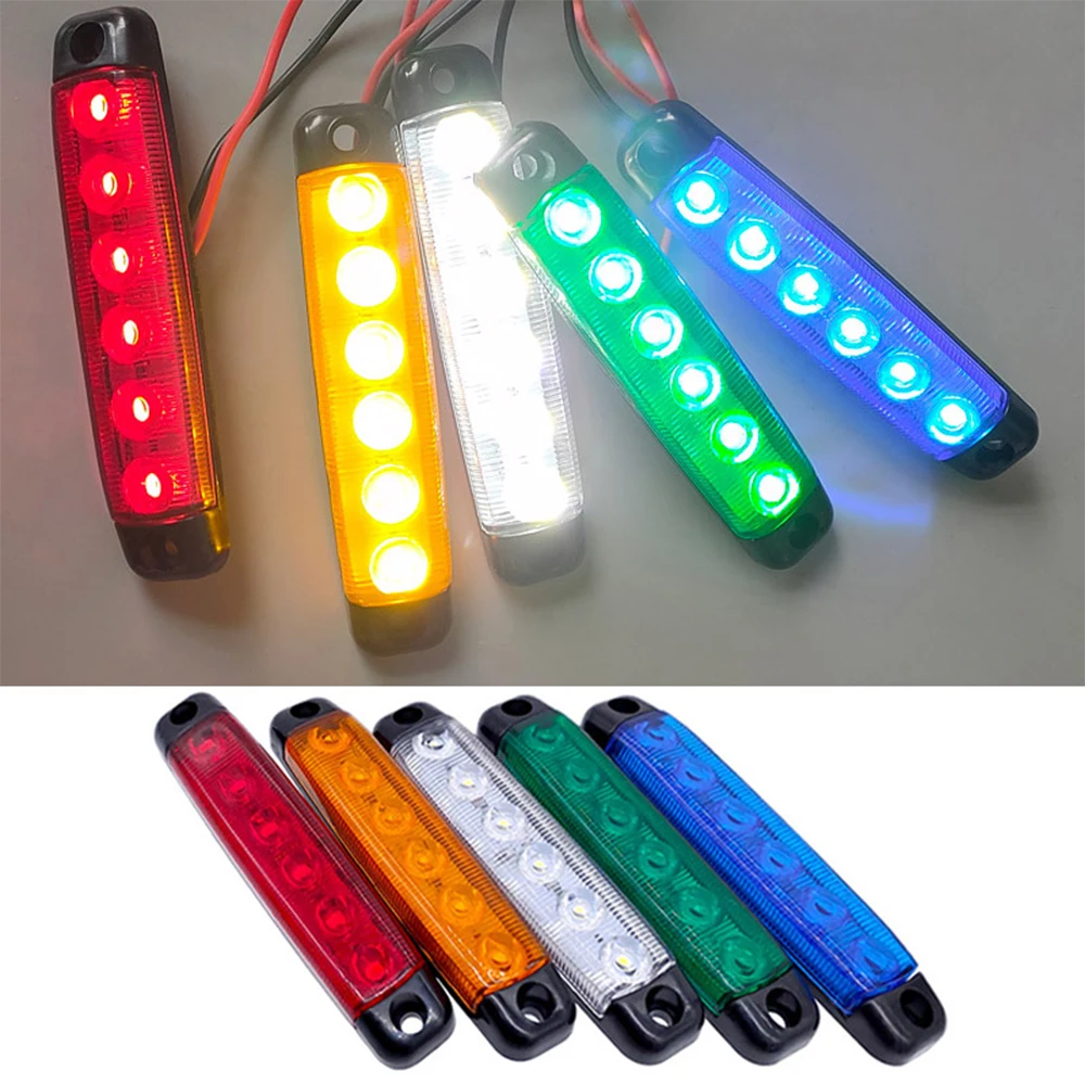 

Truck Trailer Side Marker Indicators light Car Signal Brake Rear Warning Taillight 6LED 12V 24V emergency lights car accessories