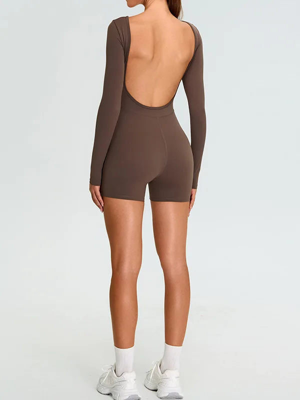 

Сексуальный длинный комбинезон для йоги, облегающий спортивный костюм для бега и фитнеса для девушек, из нейлоновой ткани