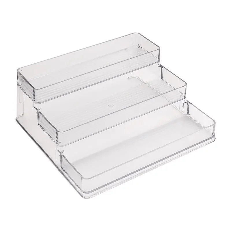 AT63-Spice Rack Kitchen Pantry Step Shelf Cabinet Organizer, Spice And Food Kitchen Cabinet Pantry Shelf Seasoning Organizer