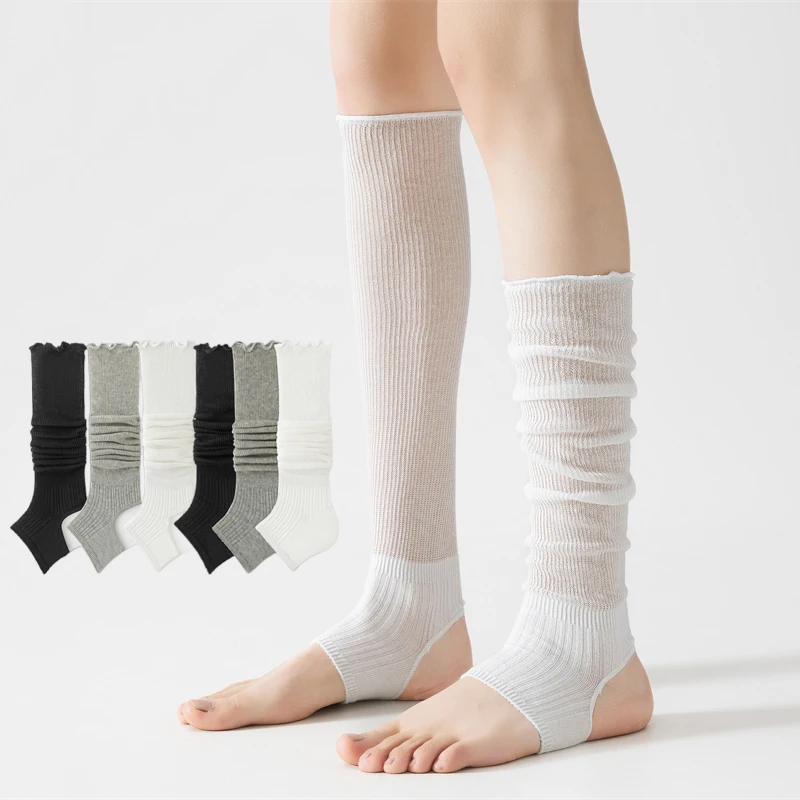 1pair Women's Sock High Fashion Stockings Basic Women Leg Warmers Japanese Style Cotton Thin Girls Knee Socks Simple Long