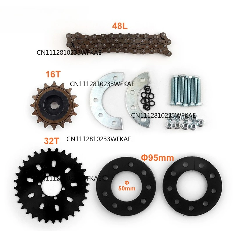 Bicycle Spoke Chain Wheel Bike Rear Wheel 32T Sprocket 16T Freewheel With Adapter For Motor MY1016Z Our Left Drive Motor Kit