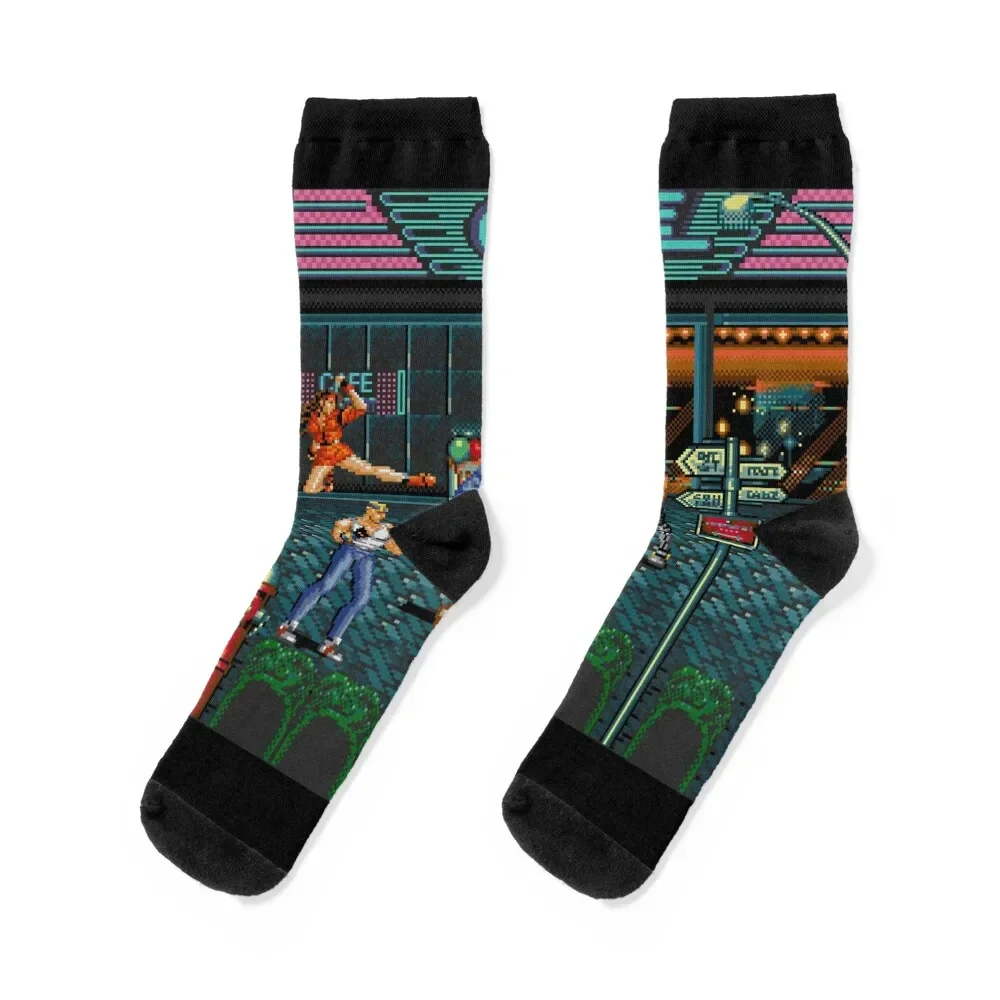 

Streets of Rage Socks bright garter cycling Socks For Man Women's