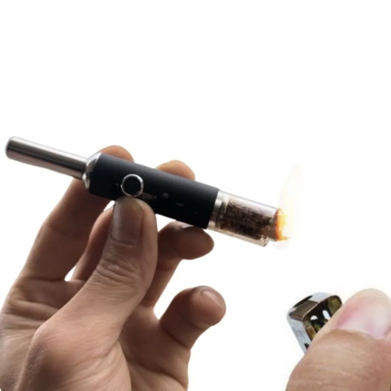 5-Level Adjustable Metal Dry Herb Pipe with Glass Tube | Reusable EDG Dry Burn Tobacco Pipe | Durable Smoking Accessories