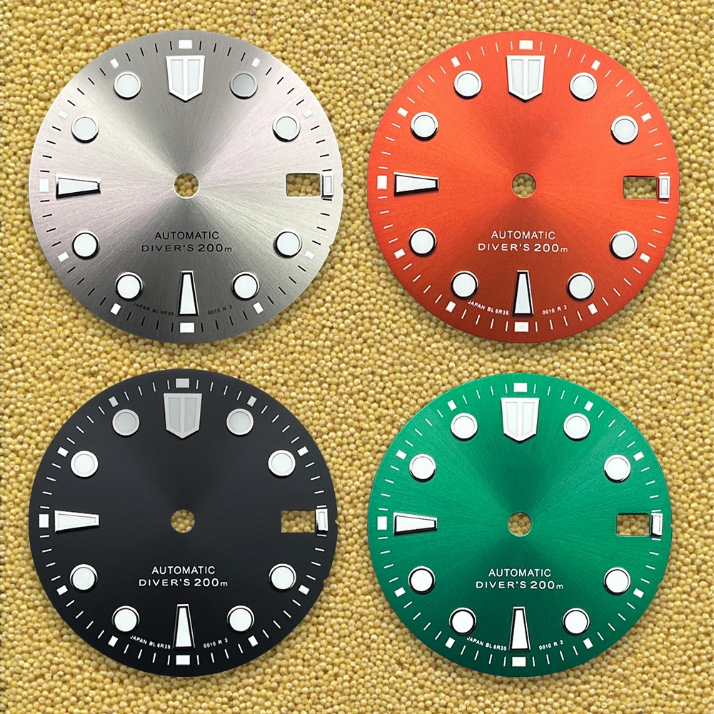 

28.5mm S Logo Sunburst Dial Fit NH35/NH36 Japanese Movement Diving Watch Modification Accessories NH35 Dial