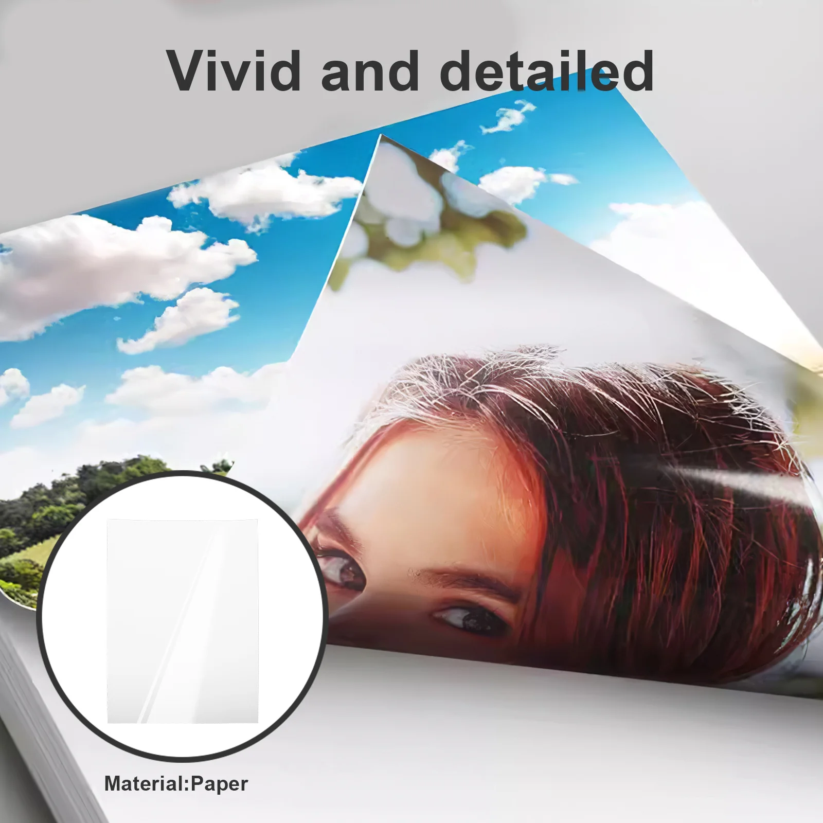 

A4 Photo Paper Glossy Smooth Fast Drying For Printer Long Lasting Vivid Colors Printing Sheets Photographic Paper