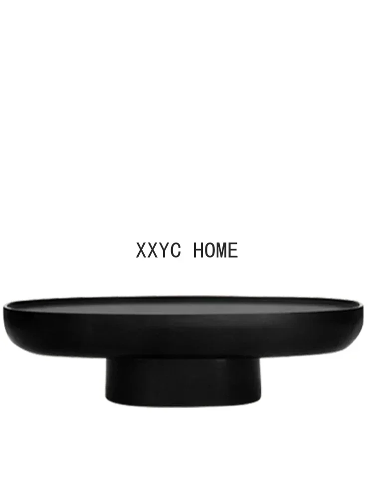 

Simple and Light Luxury Oval Coffee Table Black High-Grade Fiberglass Living Room Home Creative Strange Shape Coffee Table