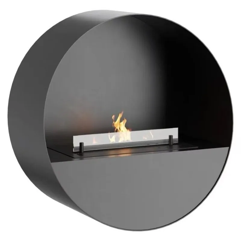 Art hanging circular wall-mounted non-smoking true stove alcohol heating fireplace hotel villa living room interior decoration - view 3