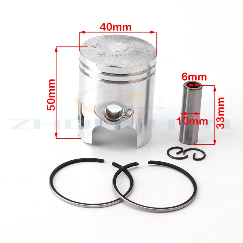 40mm piston ring 10mm kit pin ASSY  2-stroke 50cc For  jog minalli pw50 cyclomotor scooter