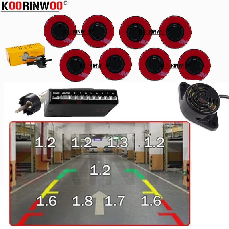 

Koorinwoo оригинальные плоские 13 мм автомобильные датчики видеовходные датчики парковки 8 радар-детектор черный/серый/серебристый реверс автомобильные аксессуары