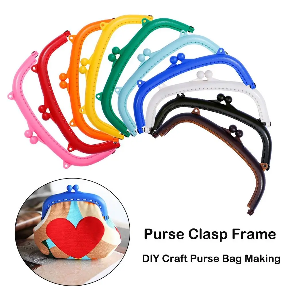 Mini Plastic Purse Frame Kiss Clasp Candy Color Bag Hardware Purse Clasp Frame Purse Frame Handle Bag Accessories