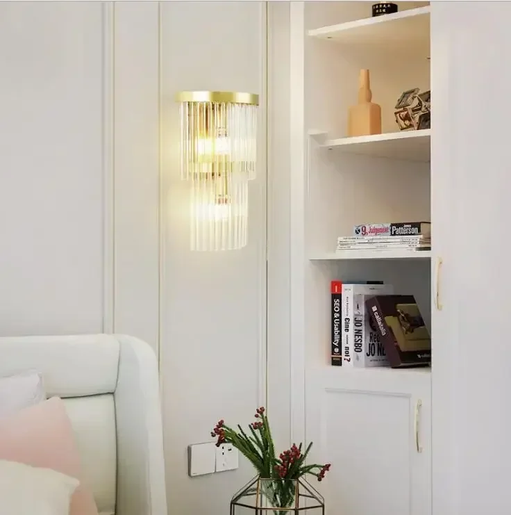 wall lamp living room bedroom bedside personality creativity background wall lamp corridor postmodern simple crystal lamp