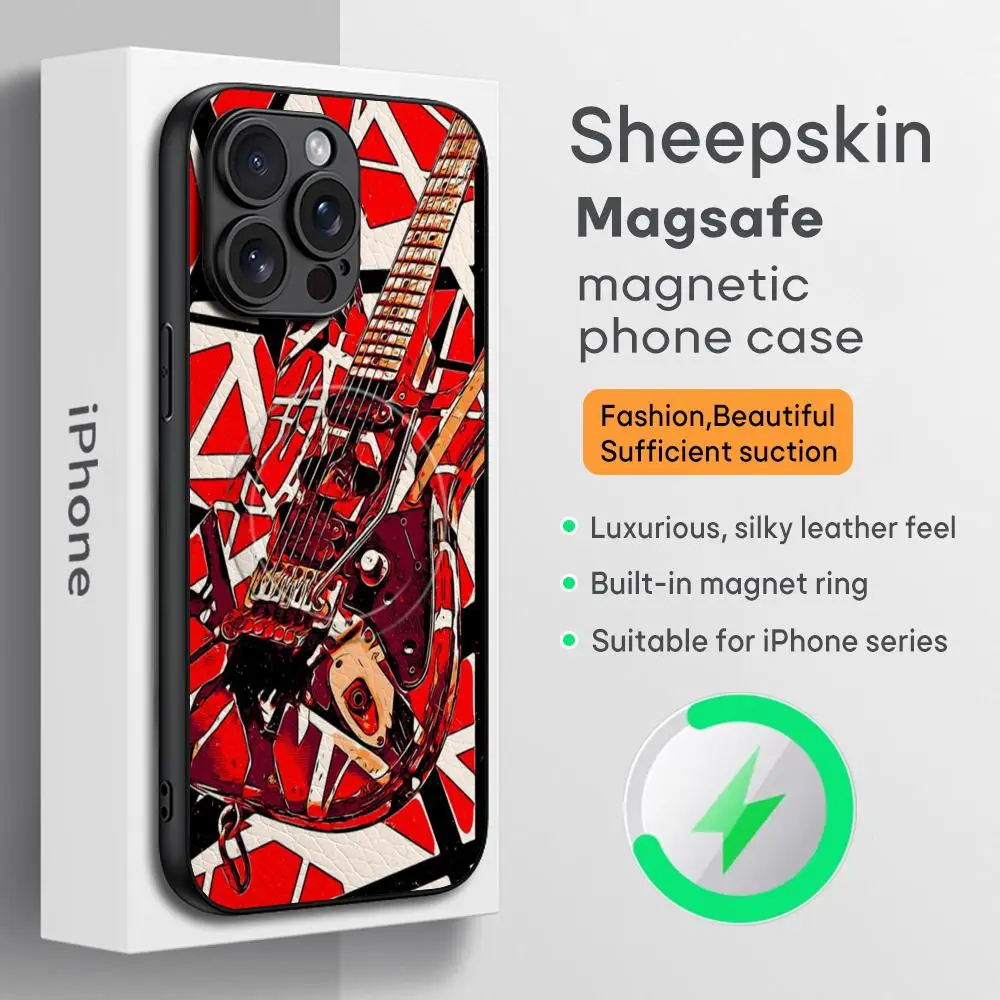 Guitarist Eddie Van Halen Hot Phone Case For iPhone 17 16 15 14 13 12 11 Plus Pro Max  High-end Luxury Magsafe Sheepskin