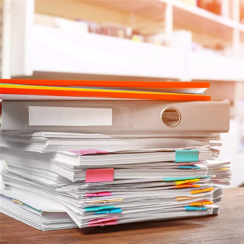 مشابك ورق مشبك ورق متنوعة 300 عدد حجم مختلط مع صندوق للمكتب والمدرسة والمنزل المشبك لأظرف الكمبيوتر المحمول