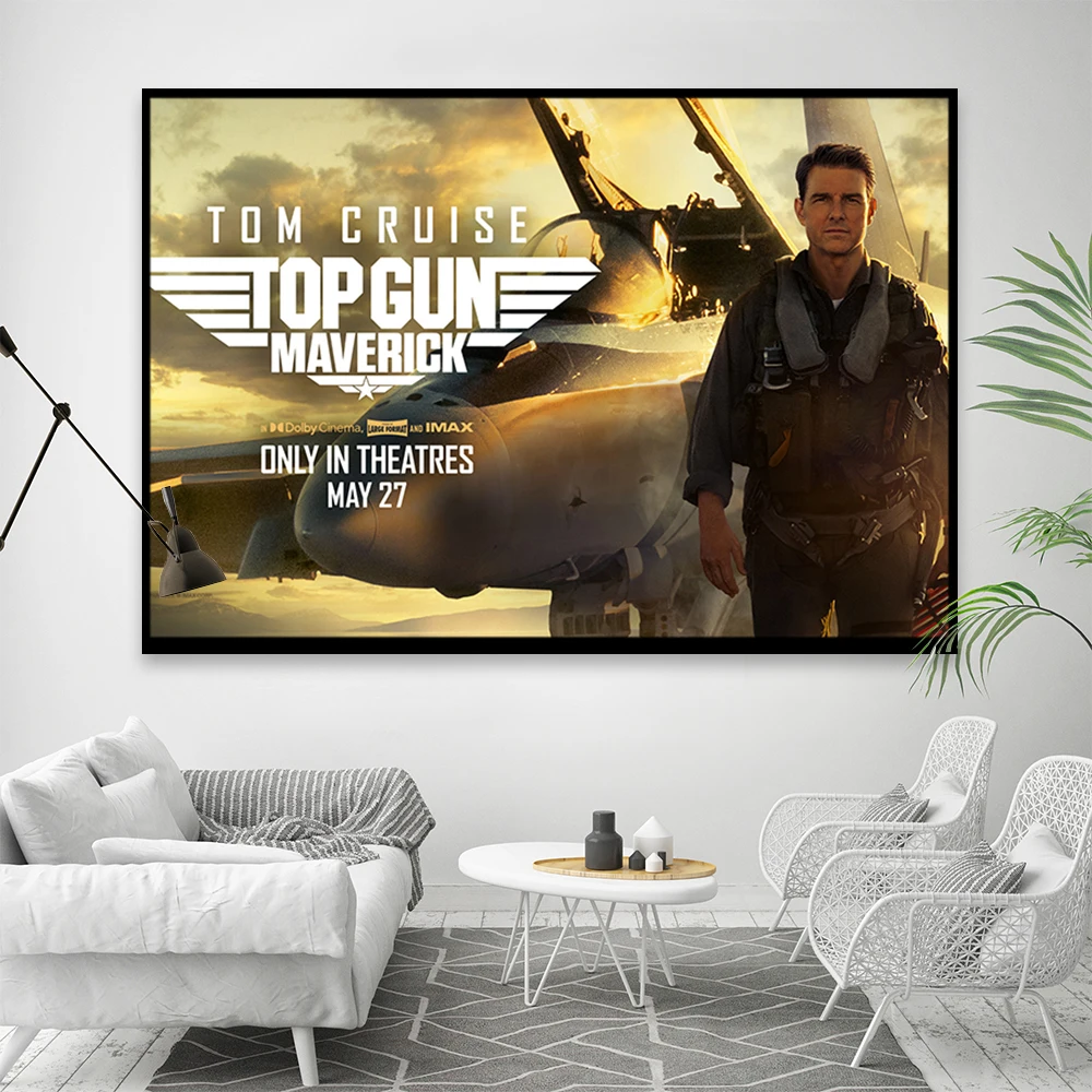 ملصق قماش الفيلم لديكور المنزل، توم كروز HD جدار الفن، اللوحة الزخرفية، حجم مخصص، مافريك، توب غان، 2022