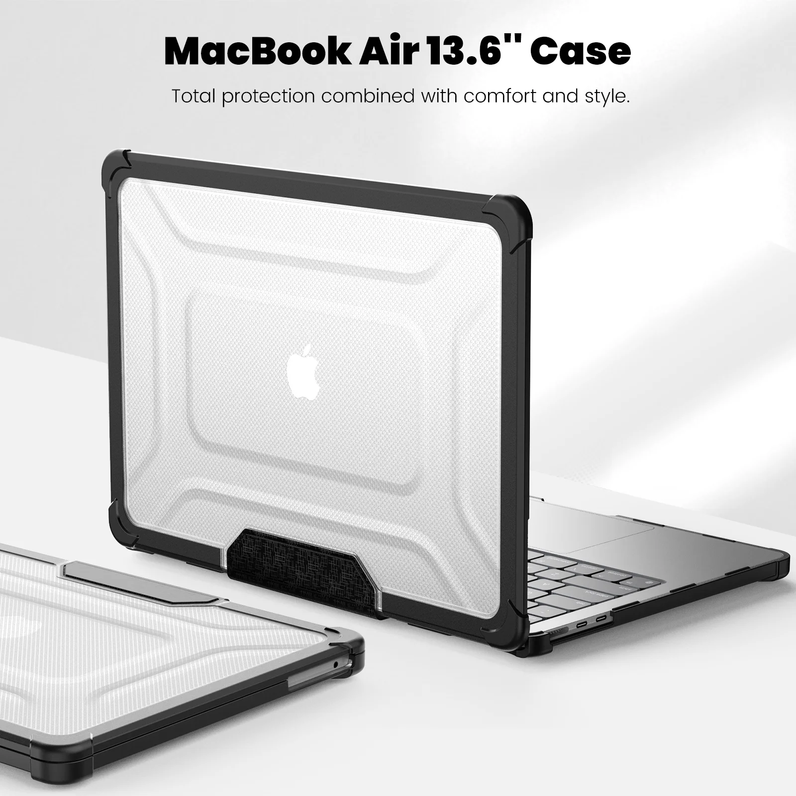 

Foldable Kickstand Cover For MacBook Air13.6 Inch 2022 M2 A2681 Heavy Duty Shockproof Full Body Protective Precise Cutouts Cases