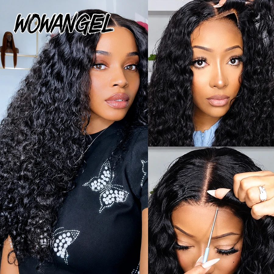 WOWANGEL Glueless 5x5 HD Lace Closure Wig Burmese Curly Human Hair Wig Pre Plucked Natural Hairline Beginner Friendly Curly Wigs
