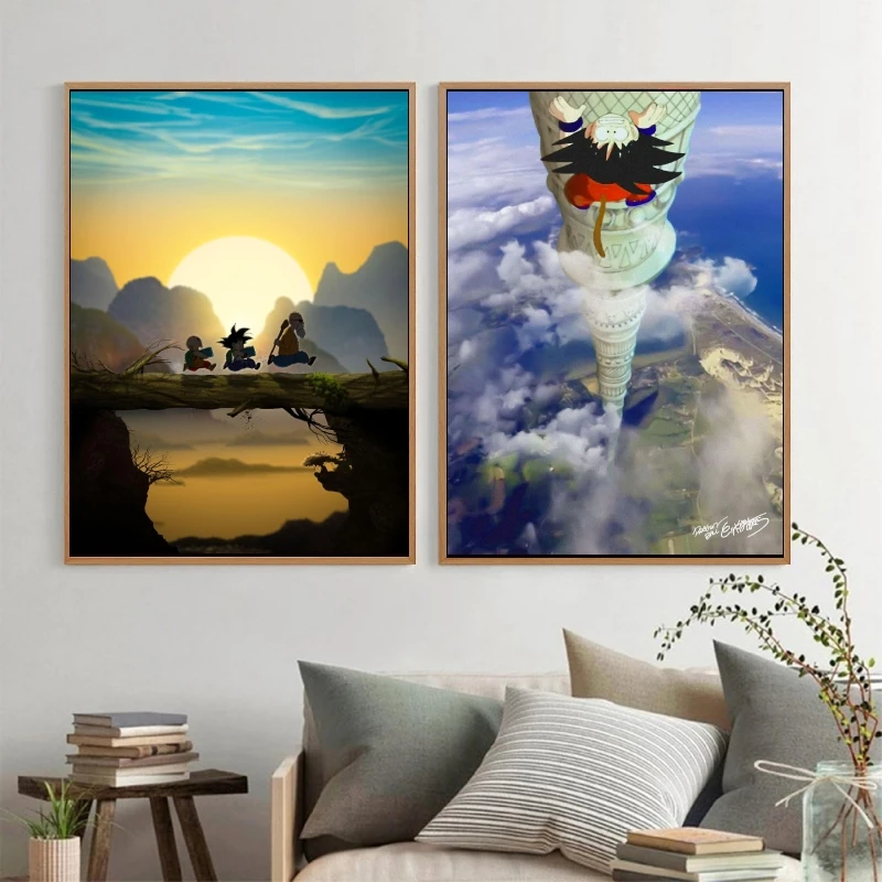 Dragon Ball Anime Poster Son Goku Cartoon Foto Canvas Afdrukken Home Decor Schilderen Wall Art Foto Hoge Kwaliteit Vakantie Cadeau