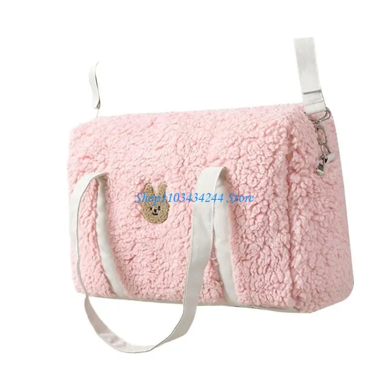 รถเข็นเด็กแขวนกระเป๋าสำหรับผู้หญิงกระเป๋าแม่ปักลายกระต่ายกระเป๋าถือความจุขนาดใหญ่มัลติฟังก์ชั่ถุงผ้าอ้อม