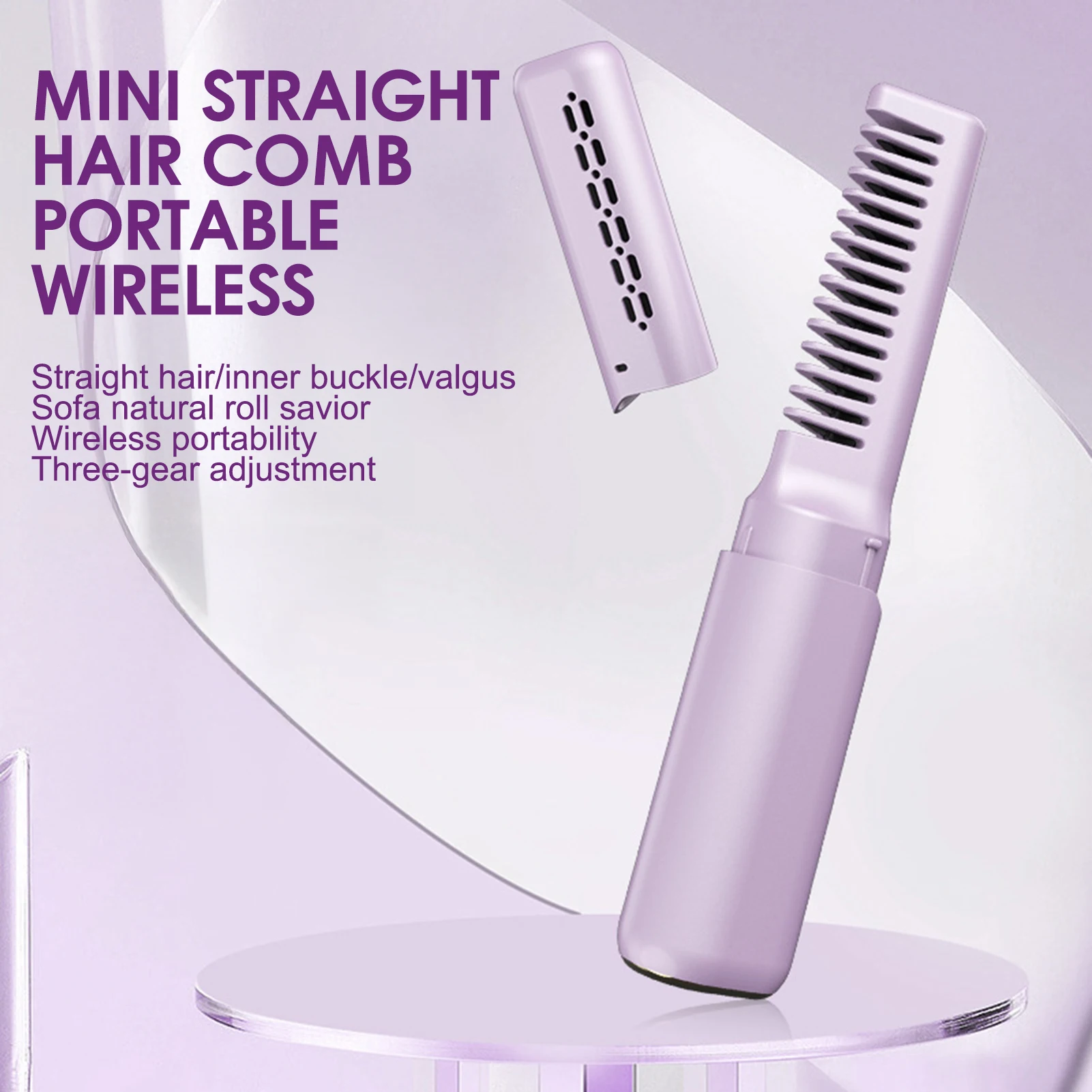 

Cordless Hair Straightener Brush Anti-scald Hair Straightening Brush for Women and Men Hair Salon Dropshipping from US