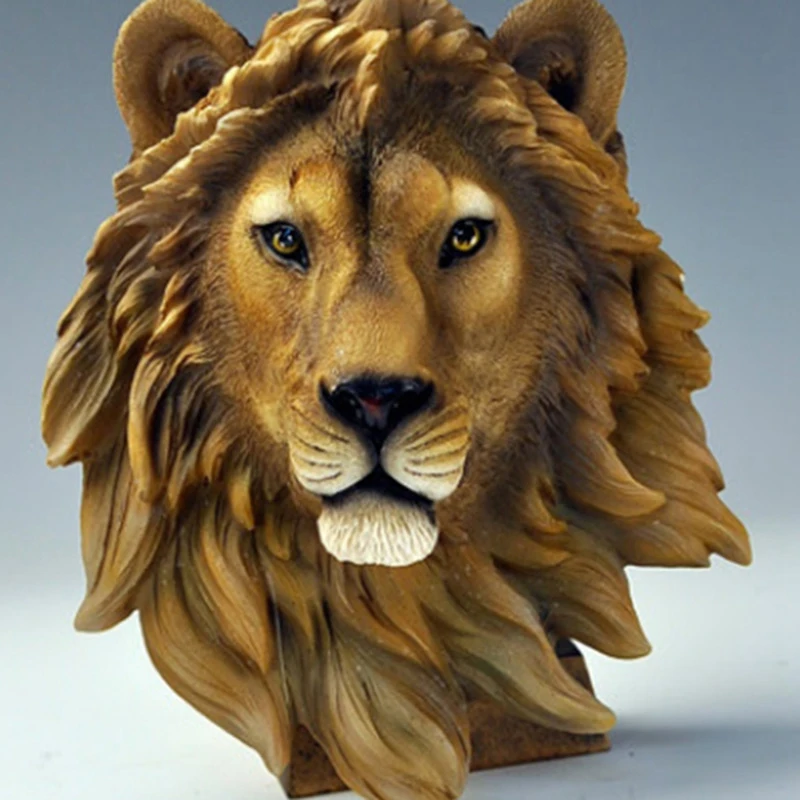 Настенное украшение для бара, винный погреб, имитация головы льва, скульптура, креативный декор, статуя из смолы с головой зверя